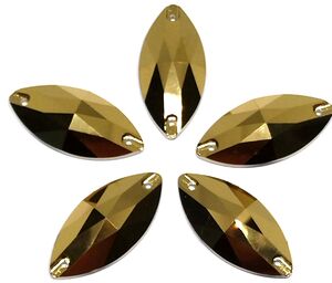 Gold navette 15x32mm