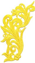 Keltainen pitsiaplikaatio