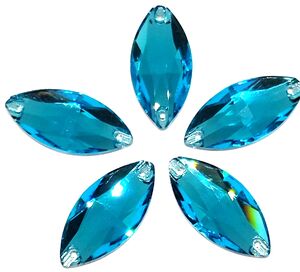 Aquamarine navette 15x32mm