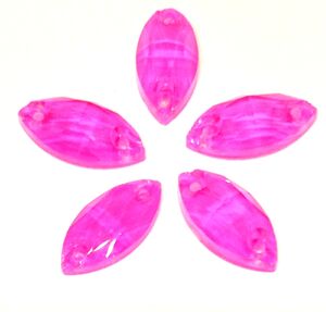 Neon pink navette 7x15mm