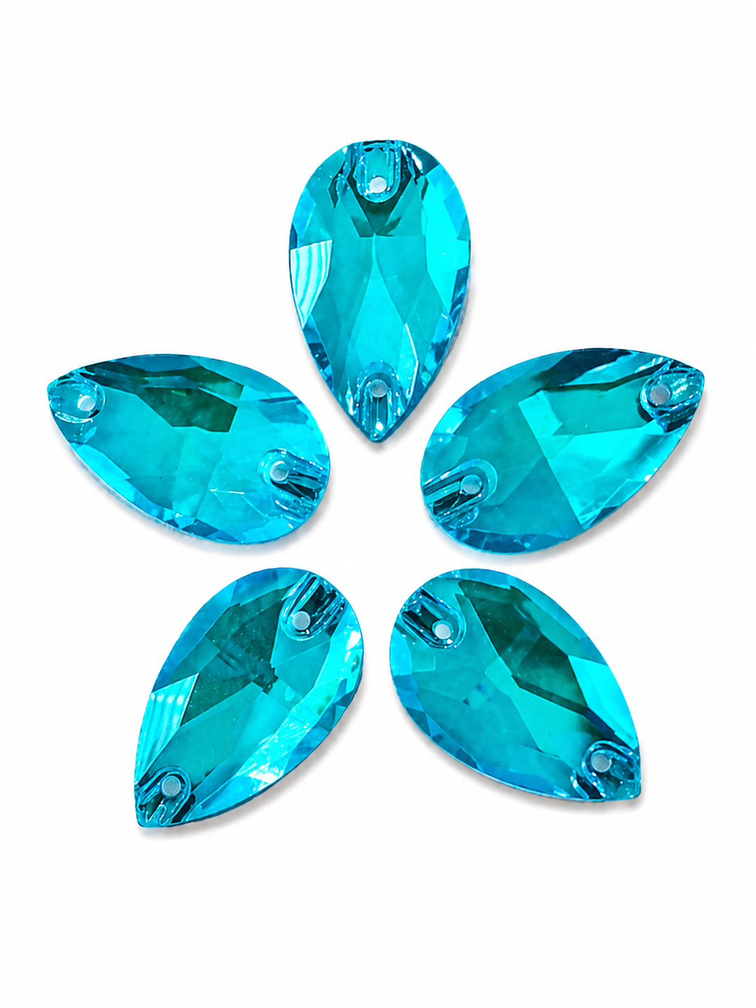 Sapphire neon AB drop 13x22mm