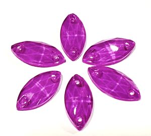 Neon purple navette 7x15mm
