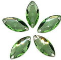 Light peridot navette 15x32mm