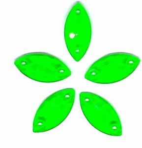 Neon green navette 7x15mm