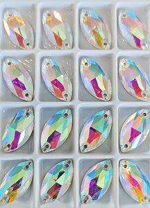 Crystal ab navette 9x18mm