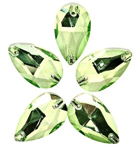 Light peridot drop 17x28mm